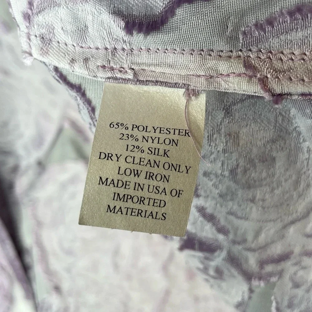 NWT Caroline Rose Lavender Floral Rose Devore Jacket Size Small - Picture 9 of 9